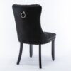 Nikki - Modern, High-End Tufted Solid Wood Contemporary Velvet Upholstered Dining Chair With Wood Legs Nailhead Trim (Set of 2) - Black - Image 7