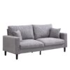 Modern Upholstered 2 Piece Sofa Set With 3 Seater And 2 Seater For Living Room - Light Gray - Image 5