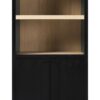 Modern 3 Shelf Open Arched Bookcase Cabinet - Black - Image 4