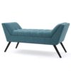Modern Fabric Bench With Padded Seat And Wide U Shape Design - Teal - Image 6