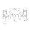 3 Piece Drop Leaf Dining Table Set, Contemporary & Modern - Taupe - Image 12
