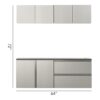 Nova - Series Garage Cabinet Set C, Melamine - Metallic Gray - Image 4