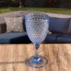 Stylish Diamond Cut Plastic Wine Glasses (Set of 4) (12Oz) Bpa Free, Unbreakable, Elegant Acrylic Wine Glasses - Blue - Image 6