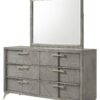 6 Drawer Dresser Book Matched Veneers - Gray - Image 2
