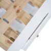 Queen Murphy Bed With Frosted Glass Doors Design, Fake Drawers, Metal Legs - White - Image 13