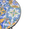 Vibrant French Country Patio Side Table Ceramic Tile And Iron Frame - Colorful / Black - Image 12