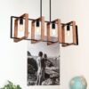 4 Light Kitchen Island Lights Pendant Light Farmhouse Dining Room Light Fixture, Rectangular Chandelier, 36" Hanging Lighting For Living Room, Conference Room, Home Office - Matte Black - Image 2
