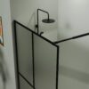 Shower Screen Door Frost Tempered Glass - Black - Image 3