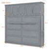 Full Size Murphy Wall Bed With Top Cabinets Space Saving - Gray - Image 19