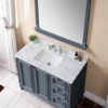 Elegant Sintered Stone Bathroom Vanity Top With Rectangular Undermount Ceramic Sink And Backsplash - White - Image 3
