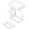 Accent Table, C - Shaped Glossy Contemporary & Modern - White - Image 6
