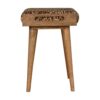 Leopard Velvet Tray Style Footstool - Brown Oak - Image 3