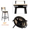 Bar Stools Swivel Counter Chairs With Metal Frame (Set of 2) Hand Woven Paper Rope Dining Barstools For Kitchen Counter - Creamy White - Image 8