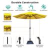 8.8' Outdoor Aluminum Patio Umbrella, Patio Umbrella, Market Umbrella With 42 Pounds Round Resin Umbrella Base, Push Button Tilt And Crank Lift - Yellow - Image 6