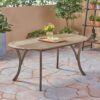 Acacia Wood Dining Table Stylish Outdoor Table - Gray - Image 3