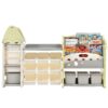 Kids Bookshelf Toy Storage Organizer With 17 Bins And 5 Bookshelves, Multi-Functional Nursery Organizer Kids Furniture Set Toy Storage Cabinet Unit With HDPE SheLF And Bins - Light Green - Image 12