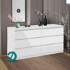 6 Drawer Double Dresser For Bedroom Living Room Hallway - White - Image 18