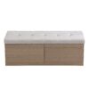 Shoe Storage Bench Entryway Shoe Cabinet Storage Ottoman With Padded Seat Cushion And Double Doors For Entryway, Hallway And Bedroom - Light Gray - Image 13