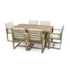 Patio Dining Set Outdoor Dining Table And Chair Set With And Removable Cushions For Patio, Backyard, Garden - Light Teak - Image 18
