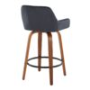 Daniella - Contemporary Fixed Height Counter Stool With Swivel With Round Footrest (Set of 2) - Walnut / Black - Image 4
