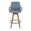 Cosmo - Mid-Century Counter Stool - Walnut / Blue - Image 5