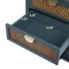 2 Drawer Side Table - Natural Rattan - End Table - Suitable For Bedroom, Living Room, Or Study - Green - Image 7