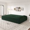 Modern Floor Sofa With 2 Pillows, Convertible Teddy Fabric Foam Filled Sleeper Sofa Bed, Full Size Folding Mattress For Living Room Guest Bed, Playroom, No Assembly Required - Green - Image 8