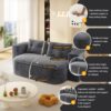 2 In 1 Foldable Sofa Plush Corduroy Sofa Convertible Floor Sofa Bed Deep Seating With Multi Functional Blanket Suitable For Living Rooms - Dark Gray - Image 17