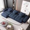 Modern Oversized Modular Sectional Sofa, Sparkling Chenille Soft Cushion Sofa With 6 Pillows, 6 Pieces Diy Combination Tufted Sofa, No Assembly Required - Blue - Image 9