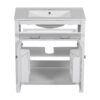 Bathroom Vanity With Ceramic Sink, Modern Single Bathroom Cabinet With 2 Doors And A Shelf, Soft Close Doors - White - Image 15