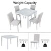 5 Piece Wooden Dining Table Set, Kitchen Table Set With 4 Upholstered Chairs, Wooden Table With Crystal Decoration And Chairs Set For Kitchen, Dining Room - White - Image 6