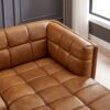 Addison - Right Sectional Leather Sofa - Cognac - Image 2