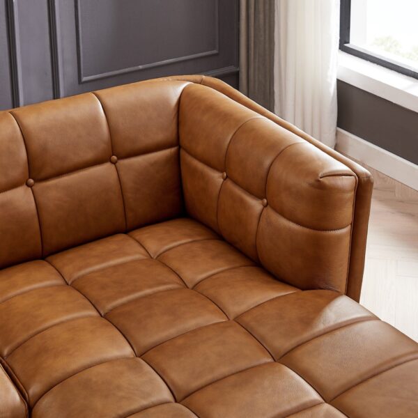 Addison - Right Sectional Leather Sofa - Cognac