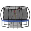 12Ft Recreational Kids Trampoline With Safety Enclosure Net & Ladder, Outdoor Recreational Trampolines - Blue - Image 10