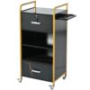 Locking Salon Storage Cabinet, Beauty Barber Salon Styling Station Organizer Equipment With 3 Hair Dryer Holder, 2 Drawers For Beauty Spa Barber Shop - Black - Image 10