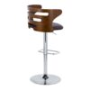 Cosi - Mid-Century Modern Adjustable Barstool With Swivel With Rounded Rectangle Footrest (Set of 2) - Chrome / Brown - Image 4