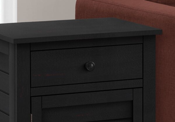 Accent Nightstand, Storage Drawer, Transitional - Black