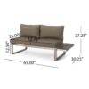 Sterling - Outdoor Aluminum V Shaped 5 Seater Sofa Set With Cushions - Gray / Khaki / Silver - Image 7