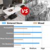 63" Modern Artificial Stone Straight Edge Metal X-Leg Dining Table, 6 People - White / Black - Image 11
