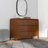 Lionel - Mid-Century Modern Solid Wood 6 Drawer Dresser - Brown - Image 5