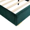 Upholstered King Size Bed Frame Of Velvet Tufted Headboard With Floating Nightstand LED / USB Built-In - Dark Green - Image 21
