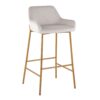 Daniella - Contemporary / Glam Fixed Height Bar Stool (Set of 2) - Gold / White - Image 2