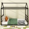 Queen Metal House Shape Platform Bed - Black - Image 4