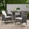 Dimensional Outdoor Dining Chair With Cushion Seat And Iron Frame (Set of 2) - Gray - Image 2