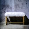 Bagley II - Bench Faux Fur - White / Gold - Image 10