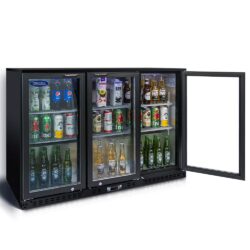 Beverage Refrigerators Cooler 53" 3 Glass Door Back Bar, 480 Cans Commercial Display Bar Fridge For Beer Wine And Drink 11.3 Cu.Ft - Black