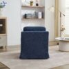 Swivel Accent Chair, Upholstered Skirted Swivel Chair With Removable Back Cushion, 360 Degree Comfy Armchair For Living Room, Nursery, Lounge, Office - Navy Chenille - Image 5