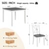 Modern 5 Piece Dining Table Set With 4 Chairs For Kitchen Or Dining Room - Gray / White - Image 3