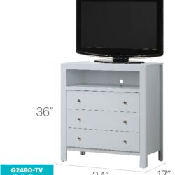 Elegant Transitional Media Chest - White