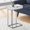 Accent Table, C - Shaped, Contemporary / Modern - White - Image 4
